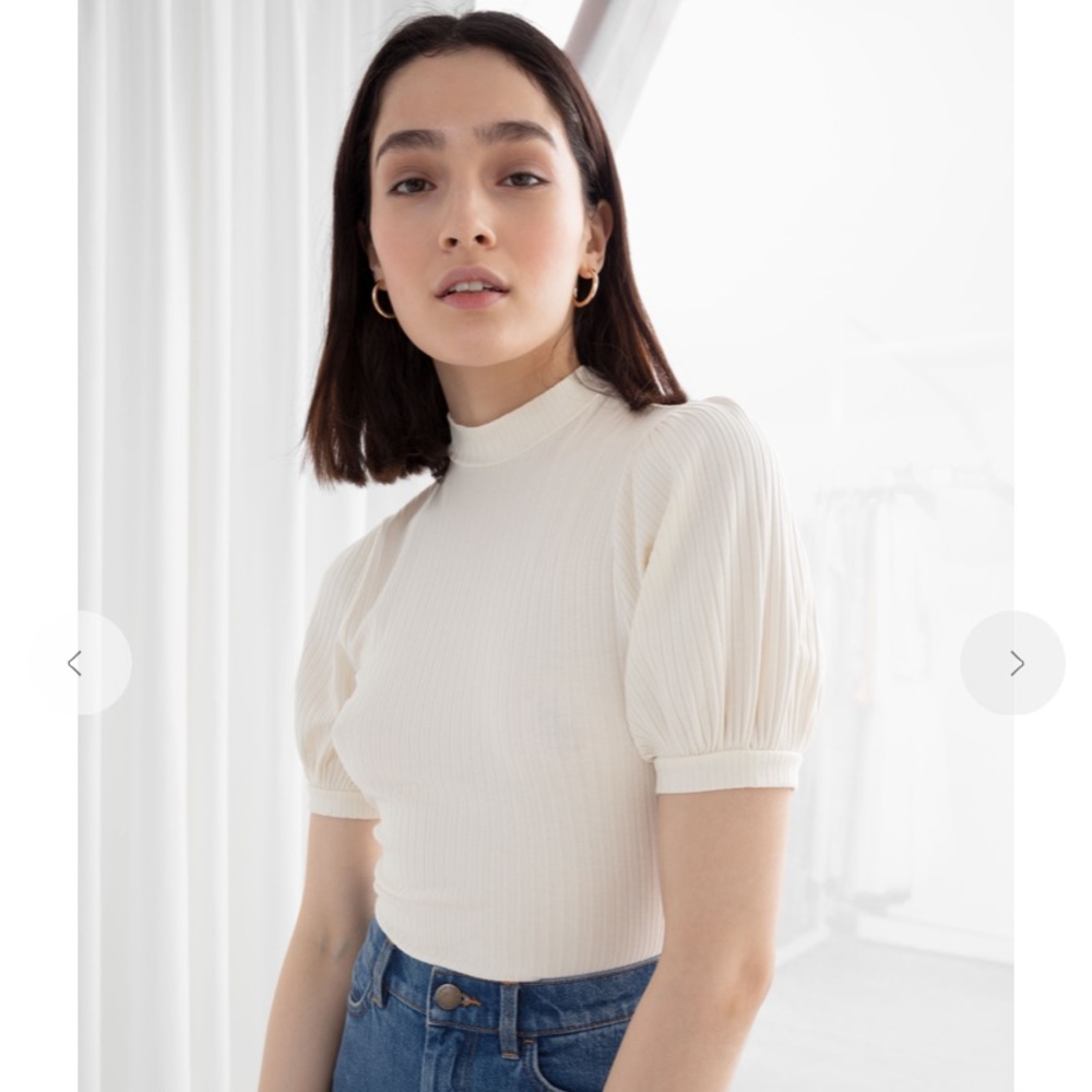 & Other Stories High Neck Puff Sleeve Top